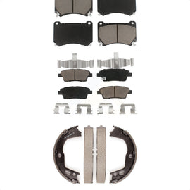 Front Rear Ceramic Brake Pads And Parking Shoes Kit For Hyundai Genesis