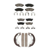Front Rear Ceramic Brake Pads And Parking Shoes Kit For Suzuki Forenza Reno