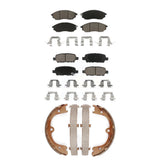 Front Rear Ceramic Brake Pads Parking Shoes Kit For 2006-2008 INFINITI FX35 FX45