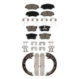 Front Rear Ceramic Brake Pads And Parking Shoes Kit For 2012-2016 Honda CR-V FWD