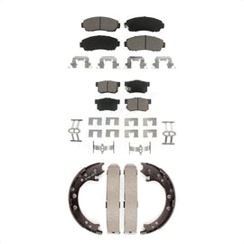 Front Rear Ceramic Brake Pads And Parking Shoes Kit For Acura RDX