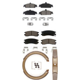 Front Rear Ceramic Brake Pads & Parking Shoe Kit For Pontiac Grand Am Oldsmobile