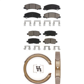 Front Rear Ceramic Brake Pads And Parking Shoes Kit For Chevrolet Impala
