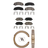 Front Rear Ceramic Brake Pads And Parking Shoes Kit For Chevrolet Impala