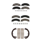 Front Rear Ceramic Brake Pads And Parking Shoes Kit For Ford E-450 Super Duty