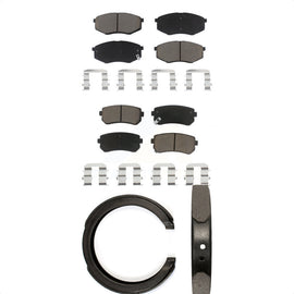 Front Rear Ceramic Brake Pads And Parking Shoes Kit For 2011 Kia Sportage FWD