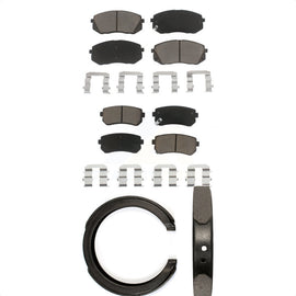 Front Rear Ceramic Brake Pads & Parking Shoes Kit For 2012-2013 Kia Sportage FWD