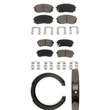Front Rear Ceramic Brake Pads & Parking Shoes Kit For 2012-2013 Kia Sportage FWD