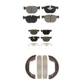 Front Rear Ceramic Brake Pads And Parking Shoes Kit For BMW X5 X6