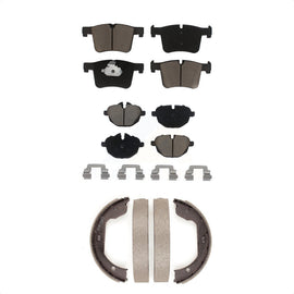 Front Rear Ceramic Brake Pads And Parking Shoes Kit For 2011 BMW X3 xDrive28i