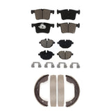 Front Rear Ceramic Brake Pads And Parking Shoes Kit For 2011 BMW X3 xDrive28i