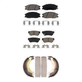Front Rear Ceramic Brake Pads & Parking Shoes Kit For 2001-2006 Hyundai Santa Fe