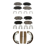 Front Rear Ceramic Brake Pads Parking Shoes Kit For Kia Sedona Hyundai Entourage