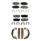 Front Rear Ceramic Brake Pads Parking Shoes Kit For Kia Sedona Hyundai Entourage