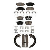 Front Rear Ceramic Brake Pads And Parking Shoes Kit For 2005-2006 Honda CR-V