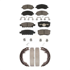 Front Rear Ceramic Brake Pads & Parking Shoes Kit For Jeep Dodge Caliber Compass