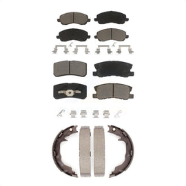 Front Rear Ceramic Brake Pads Parking Shoe Kit For Jeep Compass Patriot Chrysler