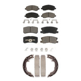 Front Rear Ceramic Brake Pads Parking Shoe Kit For Jeep Compass Patriot Chrysler