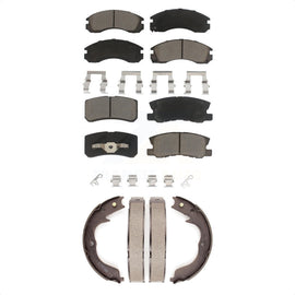 Front Rear Ceramic Brake Pads And Parking Shoes Kit For Mitsubishi Lancer