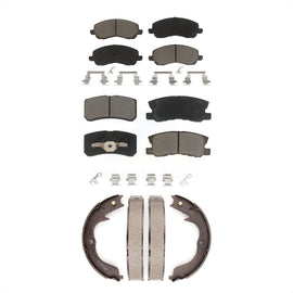 Front Rear Ceramic Brake Pads And Parking Shoes Kit For Mitsubishi Outlander