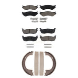 Front Rear Ceramic Brake Pads Parking Shoe Kit For Ford F-150 Expedition Lincoln