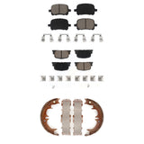 Front Rear Ceramic Brake Pads And Parking Shoes Kit For Toyota Camry Lexus ES300