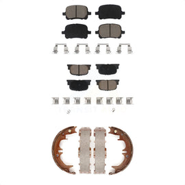 Front Rear Ceramic Brake Pads And Parking Shoes Kit For Toyota Camry Lexus ES300