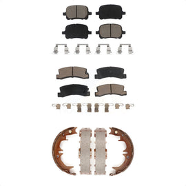 Front Rear Ceramic Brake Pads And Parking Shoes Kit For Toyota Camry Lexus RX300