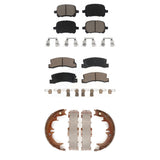 Front Rear Ceramic Brake Pads And Parking Shoes Kit For Toyota Camry Lexus RX300