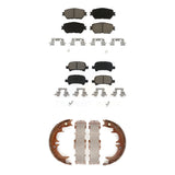 Front Rear Ceramic Brake Pads And Parking Shoes Kit For Toyota Camry