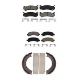 Front Rear Ceramic Brake Pads & Parking Shoes Kit For Chevrolet Express 2500 GMC