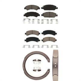 Front Rear Ceramic Brake Pads & Parking Shoes Kit For Chevrolet Express 1500 GMC
