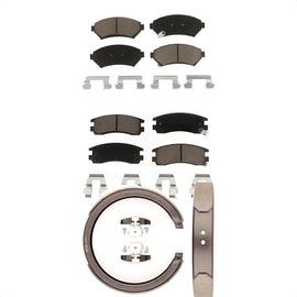 Front Rear Ceramic Brake Pads And Parking Shoes Kit For Cadillac DeVille