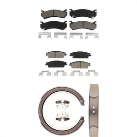 Front Rear Ceramic Brake Pads And Parking Shoes Kit For Chevrolet Silverado 1500