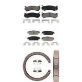 Front Rear Ceramic Brake Pads And Parking Shoes Kit For Chevrolet Silverado 1500