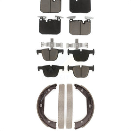 Front Rear Ceramic Brake Pads & Parking Shoe Kit For BMW 335i 340i 440i xDrive 3