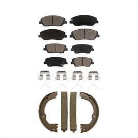 Front Rear Ceramic Brake Pads And Parking Shoes Kit For Hyundai Santa Fe XL
