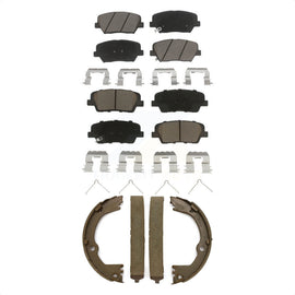 Front Rear Ceramic Brake Pads And Parking Shoes Kit For Kia Sorento