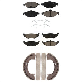 Front Rear Ceramic Brake Pads And Parking Shoes Kit For Chrysler Sebring Dodge