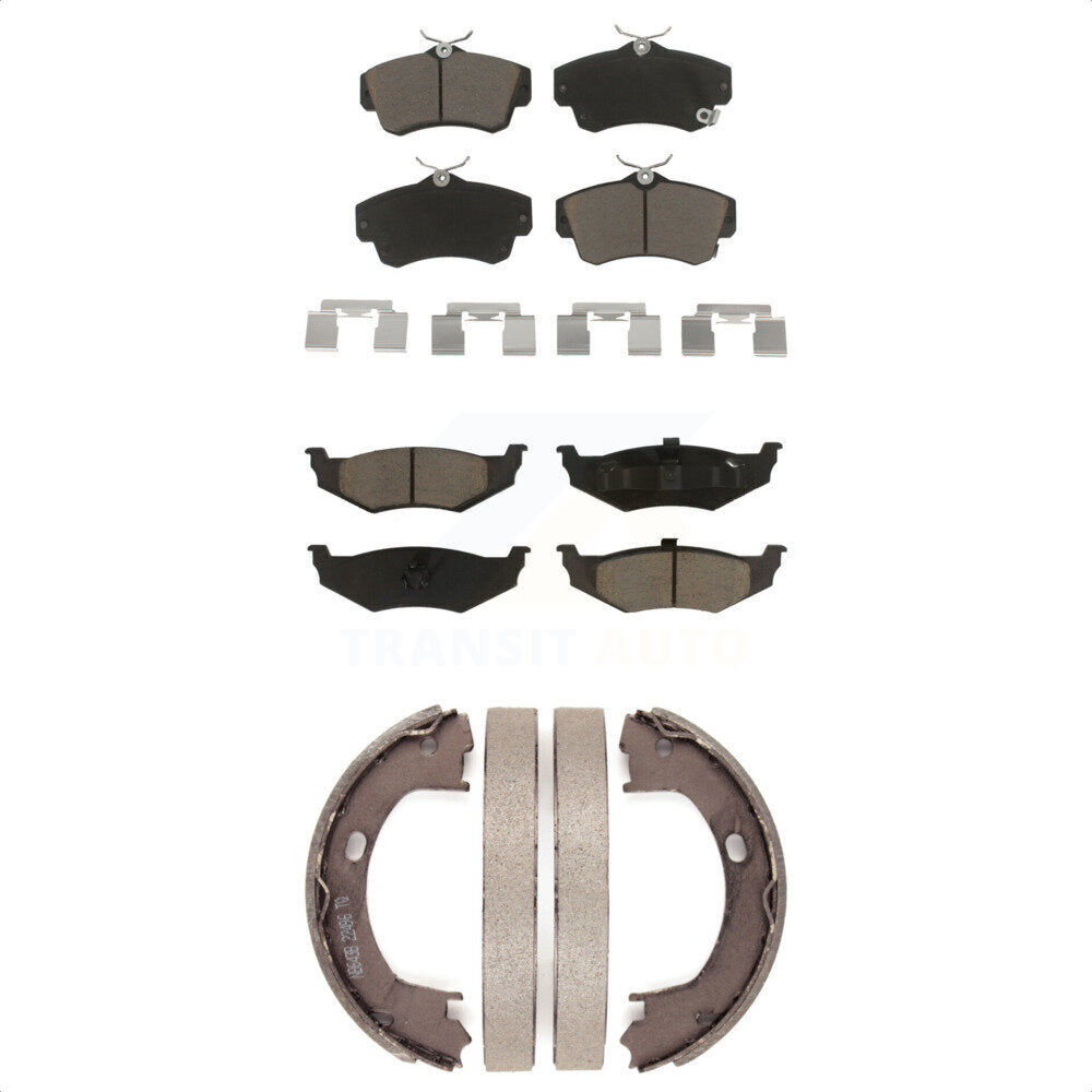 Front Rear Ceramic Brake Pads And Parking Shoe Kit For Chrysler PT Cruiser Dodge