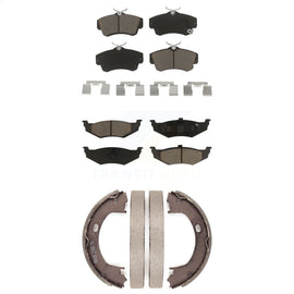 Front Rear Ceramic Brake Pads And Parking Shoe Kit For Chrysler PT Cruiser Dodge