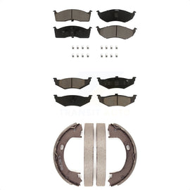 Front Rear Ceramic Brake Pads And Parking Shoes Kit For Neon Dodge Plymouth