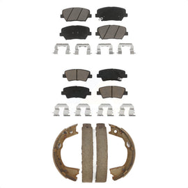 Front Rear Ceramic Brake Pads And Parking Shoes Kit For 2012-2017 Hyundai Azera