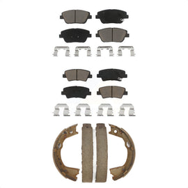 Front Rear Ceramic Brake Pads And Parking Shoe Kit For Hyundai Sonata Kia Optima