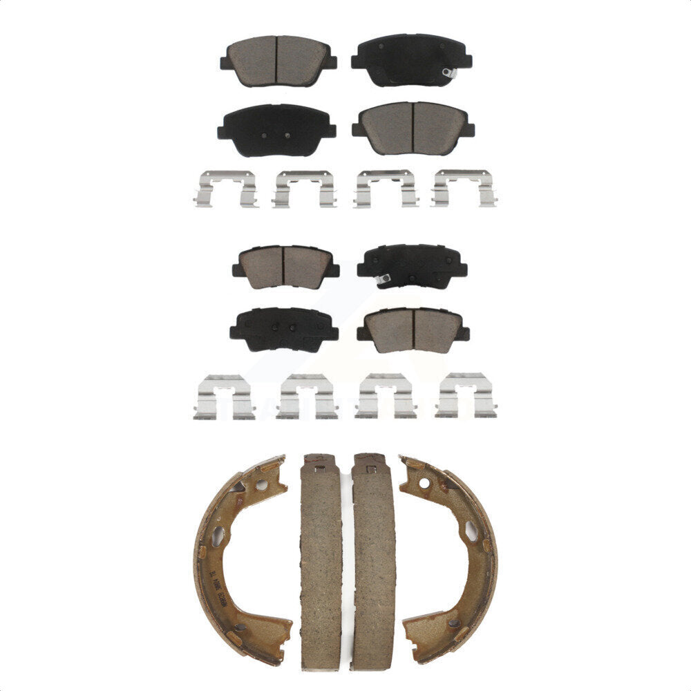 Front Rear Ceramic Brake Pads And Parking Shoes Kit For Kia Optima