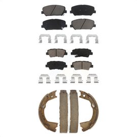 Front Rear Ceramic Brake Pads Parking Shoe Kit For 13 Kia Optima EX/SX with 2.0L