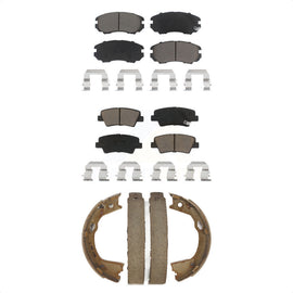 Front Rear Ceramic Brake Pads And Parking Shoes Kit For 2010-2011 Hyundai Azera