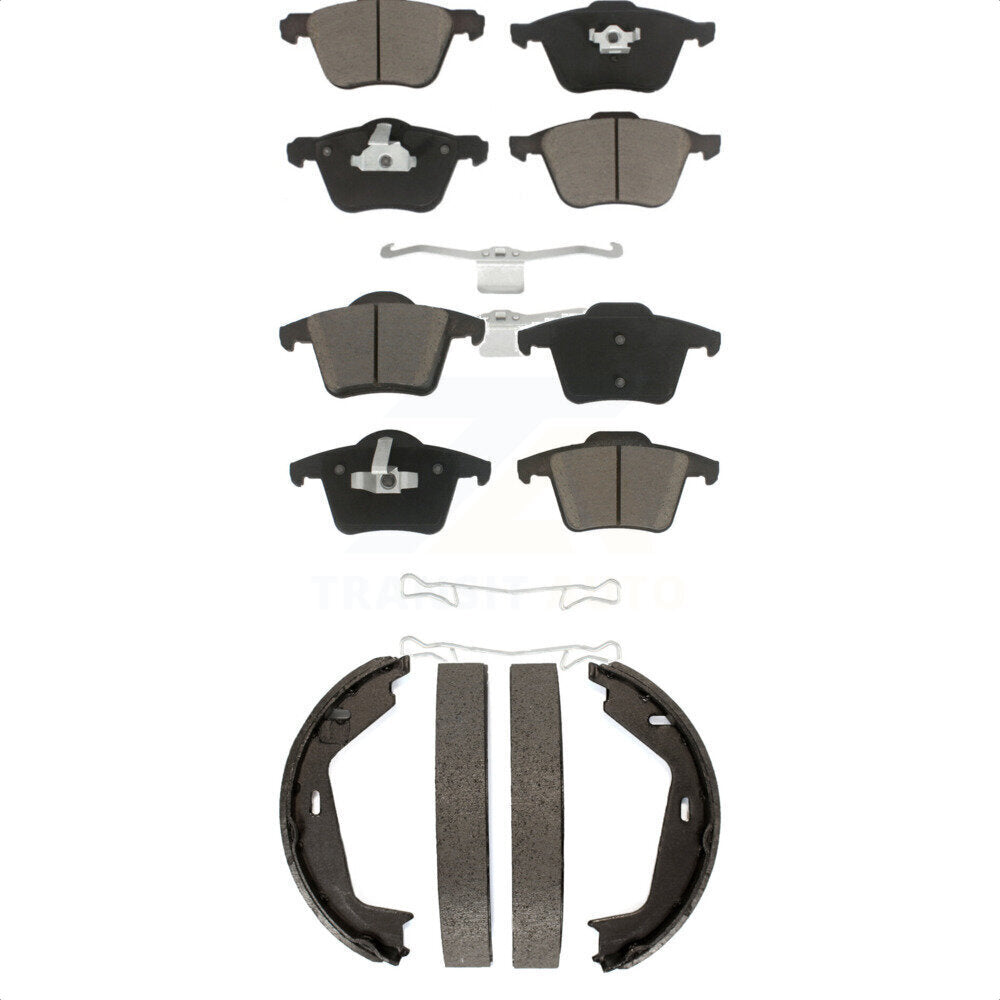Front Rear Ceramic Brake Pads And Parking Shoes Kit For Volvo XC90