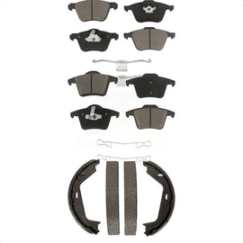 Front Rear Ceramic Brake Pads And Parking Shoes Kit For Volvo XC90