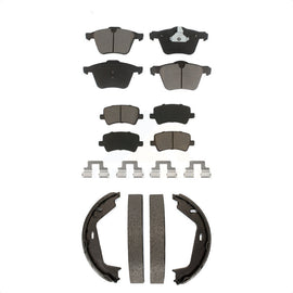 Front Rear Ceramic Brake Pads And Parking Shoes Kit For 2007-2009 Volvo S80 AWD